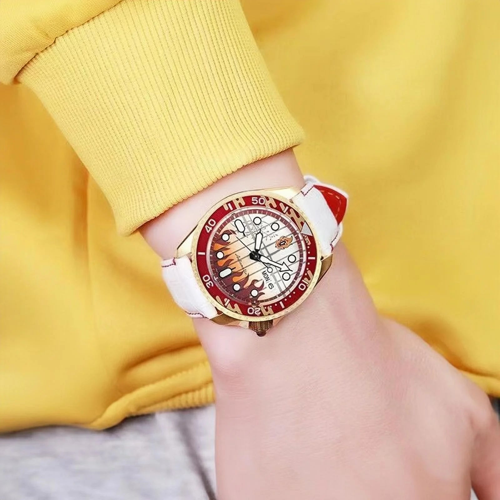 Rengoku Kyoujurou Men's and women's all-purpose quartz watch,100 meter waterproof watch