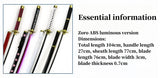 Zoro Samurai sword cool handsome cosplay props weapons LED light blade, wooden blade, grip bottom rechargeable