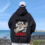 1 piece stylish hooded, long-sleeved hoodie,  Printed Nika Luffy,  Loose T-shirts that are comfortable and breathable to wear