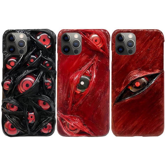 Sharingan iPhone exquisite Trend Silicone Anti-collision phone case (This mobile phone case is customized by hand, the transportation of mobile phones is longer, please wait patiently)