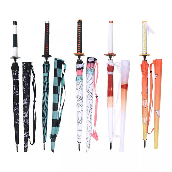 Kamado Tanjirou/Agatsuma Zenitsu Cool Semi-Automatic katana Knife umbrella And An Umbrella That Folds (as Handsome As Weapons In Anime)