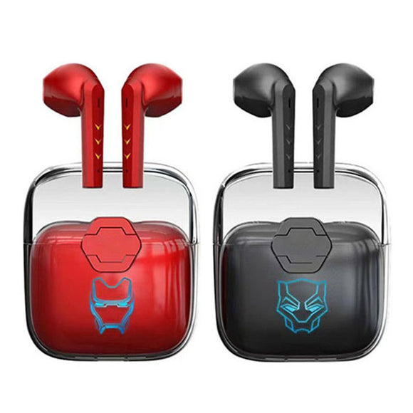 Super Hero Iron Man/Black Panther wireless Bluetooth Headphone, 1 piece BT5.3 low latency gaming headset, TWS hi-Fi stereo sound quality transformer Earphone with microphone Gaming Travel sports Headphones