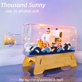 Thoundsunny Pirate ship decoration table decoration, experience the fun of assembly (can be used to decorate the living room, bedroom, study)