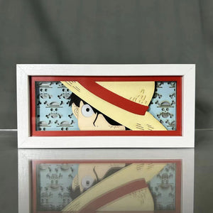 Luffy/Zoro paper cut photo frame tabletop decoration, can decorate the living room, living room or study Wall-mounted