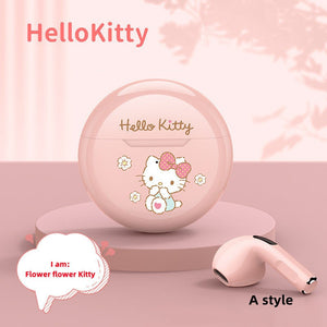 Hello Kitty Mobile phone Wireless Bluetooth Apple Android Universal active noise reduction HD sound quality headset earphones