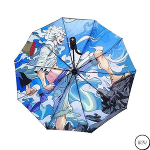 Nika Luffy Fashion trend handsome rain and sunshine semi-automatic umbrella