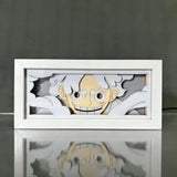 Luffy/Zoro paper cut photo frame tabletop decoration, can decorate the living room, living room or study Wall-mounted