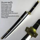 Zoro Samurai sword cool handsome cosplay props weapons LED light blade, wooden blade, grip bottom rechargeable