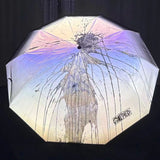 Luffy Straw Hat Pirates Laser Umbrella Touch water change color Umbrella Nocturnal reflective umbrella