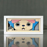 Luffy/Zoro paper cut photo frame tabletop decoration, can decorate the living room, living room or study Wall-mounted