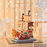 Thoundsunny Pirate ship decoration table decoration, experience the fun of assembly (can be used to decorate the living room, bedroom, study)