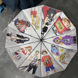 Luffy Straw Hat Pirates Laser Umbrella Touch water change color Umbrella Nocturnal reflective umbrella