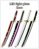 Zoro Samurai sword cool handsome cosplay props weapons LED light blade, wooden blade, grip bottom rechargeable