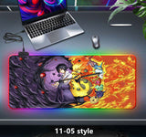 Uchiha Sasuke Super handsome and cool seven color light color change thickened mouse pad LED light keyboard pad Meaning game gradient horse running light