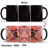 Uchiha Sasuke Color-Changing Mug Ceramic Heated Water Gradient Magic Coffee Mug cup(Serve with lid and spoon)