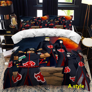 Sharingan Comfortable Home Textile Polyester Bedding 3 Sets（Complimentary bed hanging cloth）