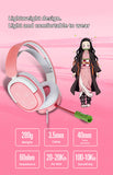 Kamado Tanjirou/Kamado Nezuko Head-mounted gaming headset（With microphone, can be used to play games, watch movies and listen to music）