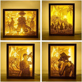 Straw Hat Pirates line light painting small night light Atmosphere Nordic modern square photo frame