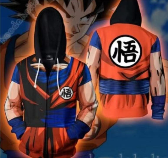 Son Goku cos Hoodie casual spring and autumn coat with hood  (Both boys and girls can wear it)