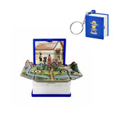 Luffy Straw Hat Pirates 3d folding pop-up book key chain Creative organ key chain