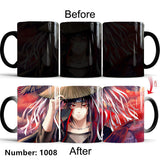 Uchiha Sasuke Color-Changing Mug Ceramic Heated Water Gradient Magic Coffee Mug cup(Serve with lid and spoon)