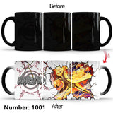 Uchiha Sasuke Color-Changing Mug Ceramic Heated Water Gradient Magic Coffee Mug cup(Serve with lid and spoon)