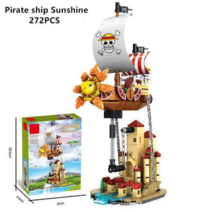 Thousand Sunny/Going Merry fun Air Pirate ship bricks/metal assembly toy