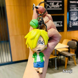 Luffy/Zoro/Nami/Sanji/Law/Sabo cute cartoon character key chain（can be used for bag pendant, key chain, birthday gift）