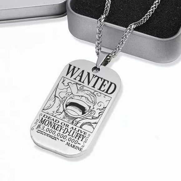 Luffy/Zoro/Nami/Sanji titanium steel material handsome cartoon role bounty mark necklace（The default size of the necklace is 70cm）