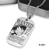 Luffy/Zoro/Nami/Sanji titanium steel material handsome cartoon role bounty mark necklace（The default size of the necklace is 70cm）