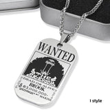 Luffy/Zoro/Nami/Sanji titanium steel material handsome cartoon role bounty mark necklace（The default size of the necklace is 70cm）