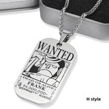 Luffy/Zoro/Nami/Sanji titanium steel material handsome cartoon role bounty mark necklace（The default size of the necklace is 70cm）