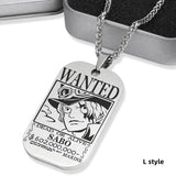 Luffy/Zoro/Nami/Sanji titanium steel material handsome cartoon role bounty mark necklace（The default size of the necklace is 70cm）