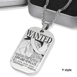 Luffy/Zoro/Nami/Sanji titanium steel material handsome cartoon role bounty mark necklace（The default size of the necklace is 70cm）