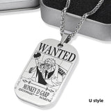 Luffy/Zoro/Nami/Sanji titanium steel material handsome cartoon role bounty mark necklace（The default size of the necklace is 70cm）