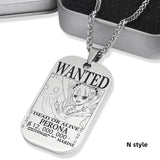 Luffy/Zoro/Nami/Sanji titanium steel material handsome cartoon role bounty mark necklace（The default size of the necklace is 70cm）