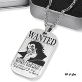 Luffy/Zoro/Nami/Sanji titanium steel material handsome cartoon role bounty mark necklace（The default size of the necklace is 70cm）