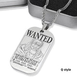 Luffy/Zoro/Nami/Sanji titanium steel material handsome cartoon role bounty mark necklace（The default size of the necklace is 70cm）