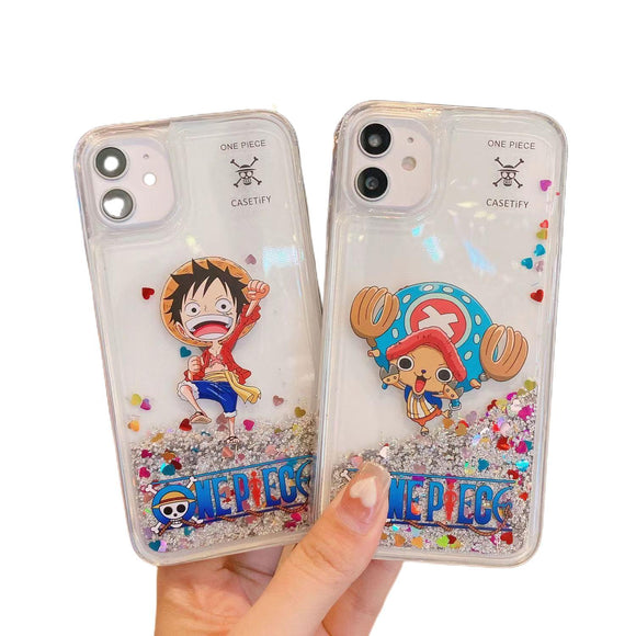 luffy/chopper quicksand Apple exquisite Trend Silicone Anti-collision phone case