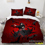 Sharingan Comfortable Home Textile Polyester Bedding 3 Sets（Complimentary bed hanging cloth）