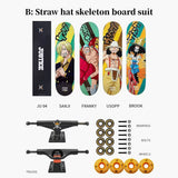 Luffy/Zoro Skateboard Professional Skateboard Exquisite pattern skateboard (size: 80CM×20CM)