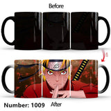 Uchiha Sasuke Color-Changing Mug Ceramic Heated Water Gradient Magic Coffee Mug cup(Serve with lid and spoon)