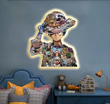 Monkey D. Luffy modelling handsome LED lights bring mural（60*47cm）