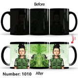 Uchiha Sasuke Color-Changing Mug Ceramic Heated Water Gradient Magic Coffee Mug cup(Serve with lid and spoon)