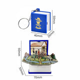 Luffy Straw Hat Pirates 3d folding pop-up book key chain Creative organ key chain