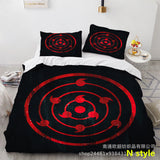 Sharingan Comfortable Home Textile Polyester Bedding 3 Sets（Complimentary bed hanging cloth）