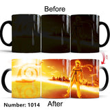 Uchiha Sasuke Color-Changing Mug Ceramic Heated Water Gradient Magic Coffee Mug cup(Serve with lid and spoon)