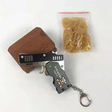 metal six combo collapsible as a key chain rubber band gun