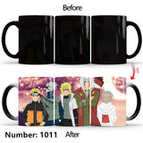 Uchiha Sasuke Color-Changing Mug Ceramic Heated Water Gradient Magic Coffee Mug cup(Serve with lid and spoon)