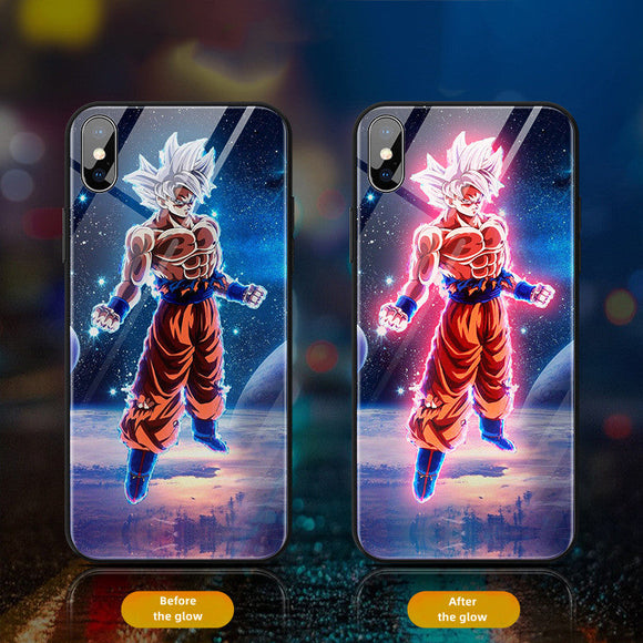 Son Goku handsome cartoon ntelligence 4 color flash creative phone case（This is suitable for Apple phone, please note your phone model to customer service when you buy）